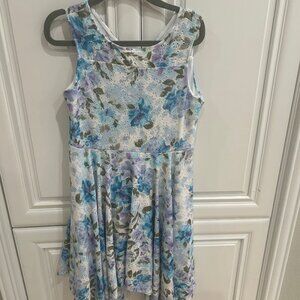 Asymmetrical Hem Floral Print Sleeveless Tween Dress from Speechless Kids
